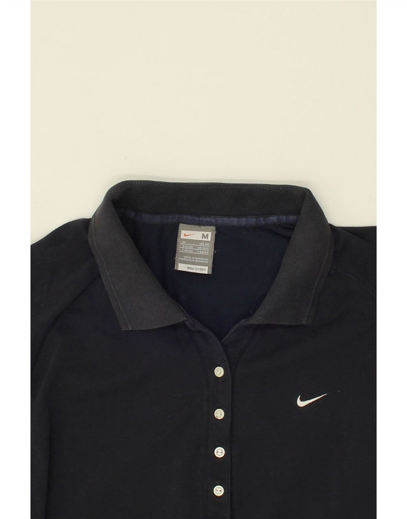 NIKE Womens Polo Shirt UK 10/12 Medium Navy Blue | Vintage Nike | Thrift | Second-Hand Nike | Used Clothing | Messina Hembry 