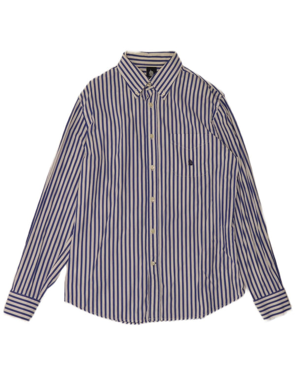 Marina Yachting Mens Shirt Size 41 Medium Blue Striped