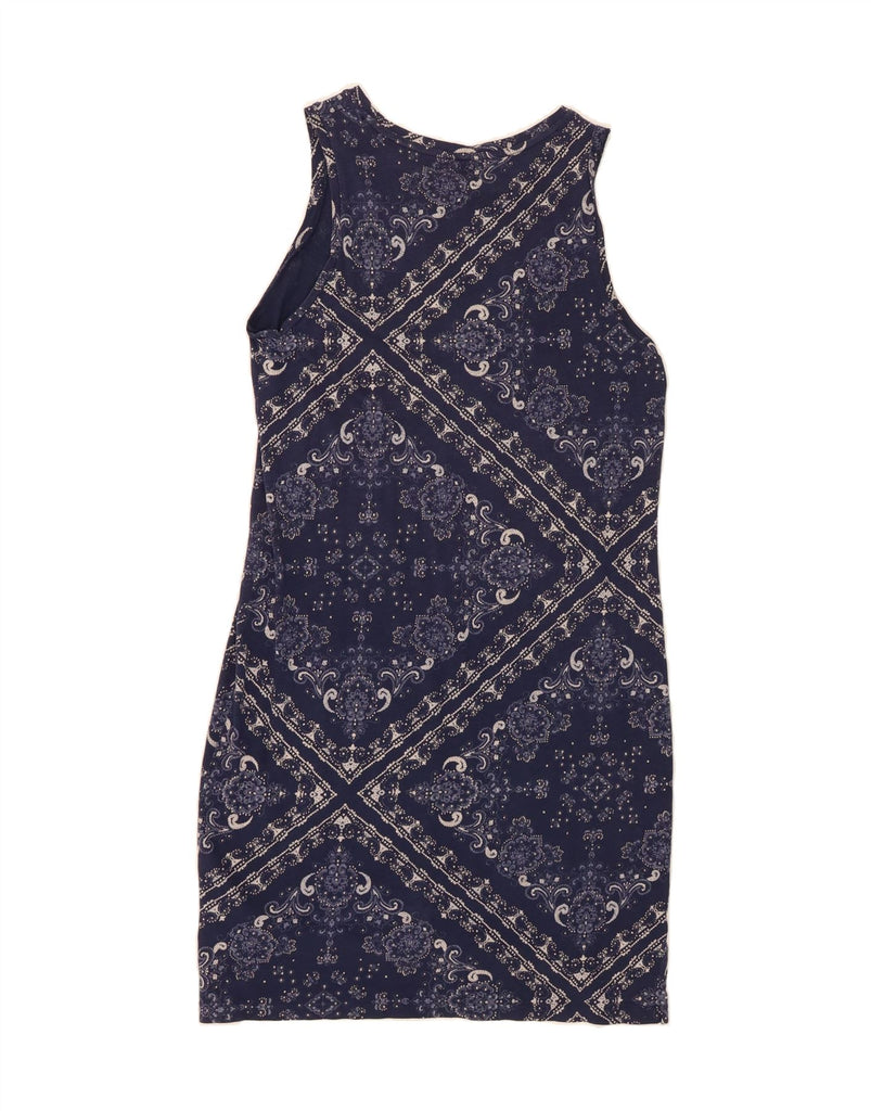 POLO RALPH LAUREN Womens Sheath Dress UK 10 Small Navy Blue Paisley Vintage Polo Ralph Lauren and Second-Hand Polo Ralph Lauren from Messina Hembry 