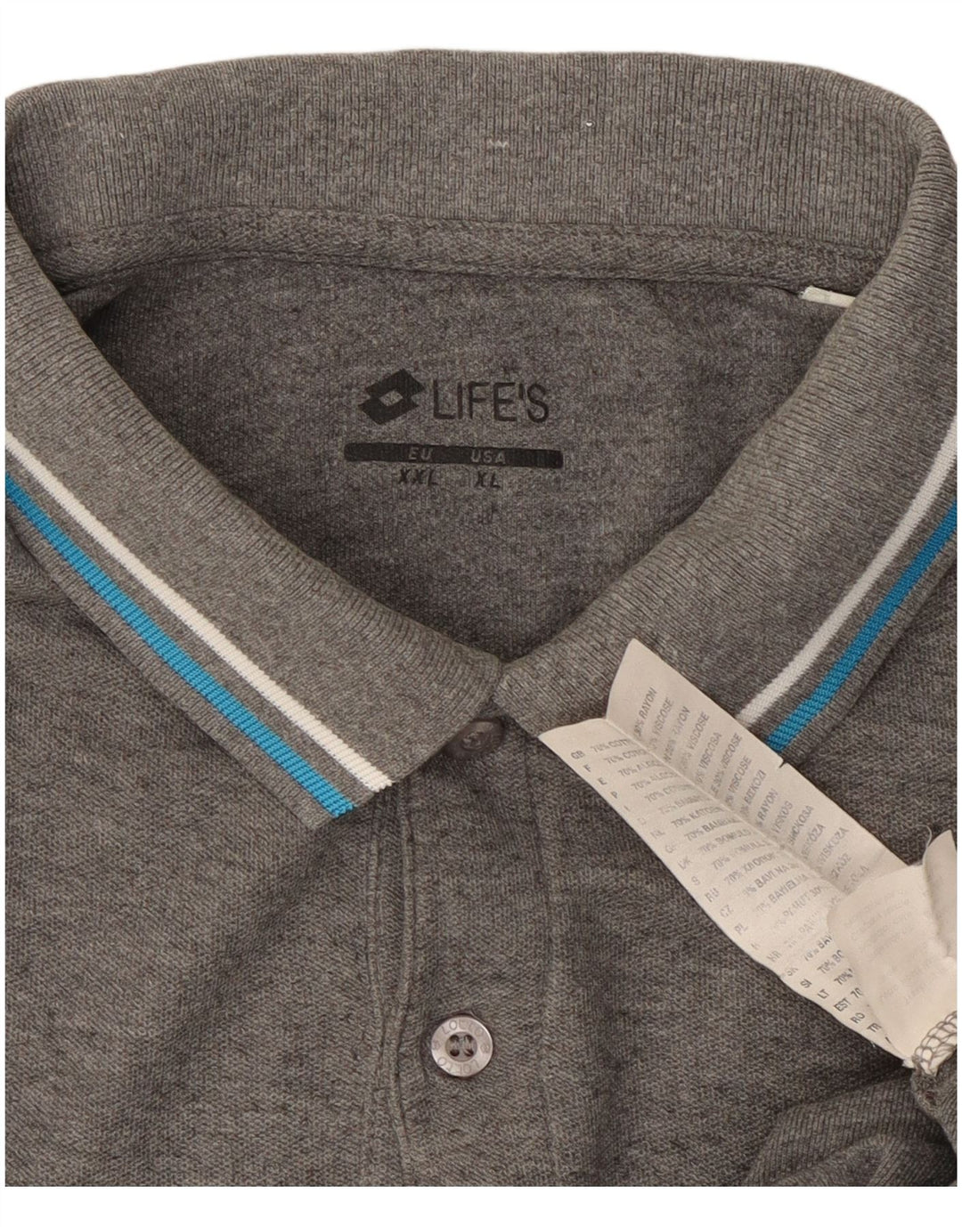 Lotto Mens Polo Shirt XL Grey Cotton