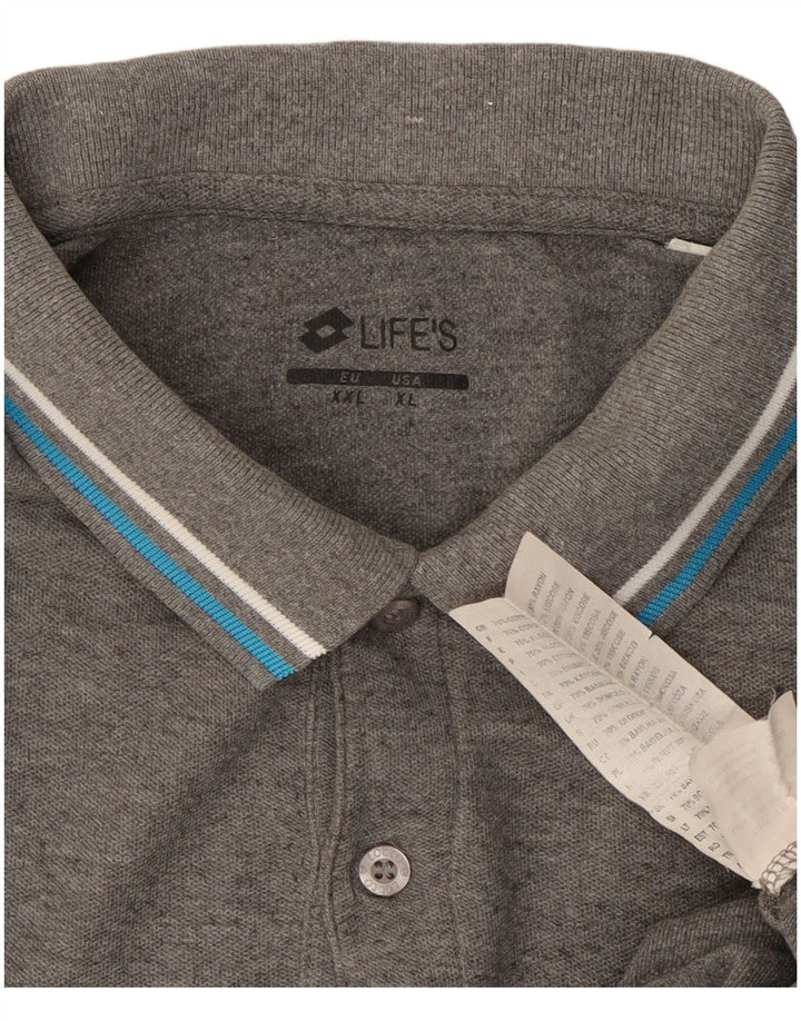 Lotto Mens Polo Shirt XL Grey Cotton