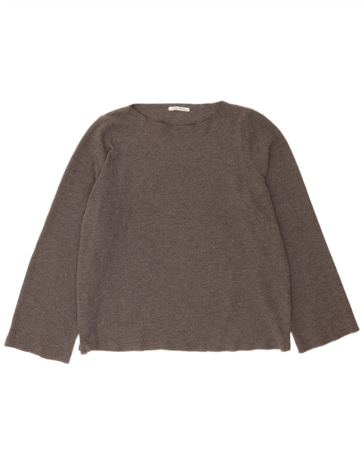Zara Womens Trafaluc Oversized Top Long Sleeve UK 14 Medium Grey