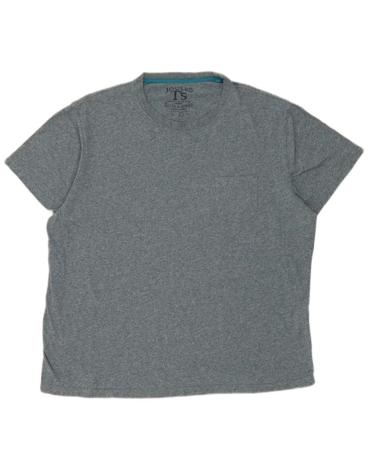 Joules Mens T-Shirt Top XL Blue Flecked Cotton