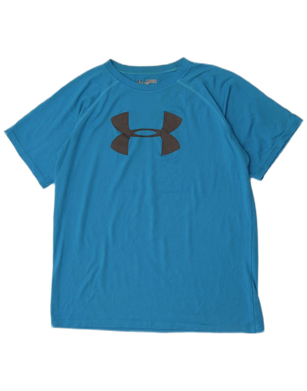 Under Armour Boys Heat Gear Graphic T-Shirt Top 13-14 Years XL Blue