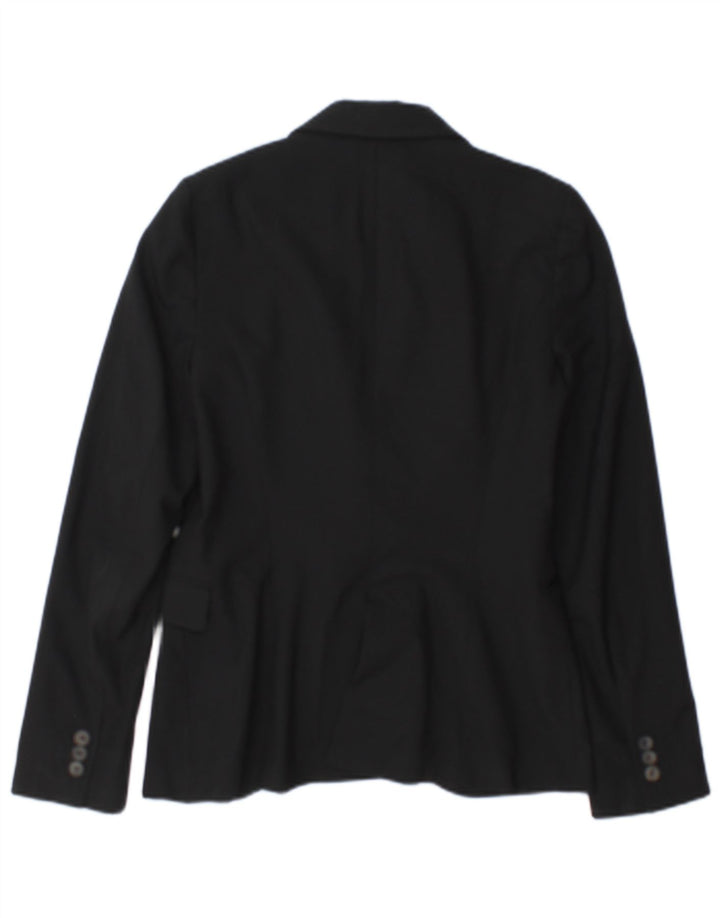 Zara Womens 1 Button Blazer Jacket EU 34 2XS Black Acetate