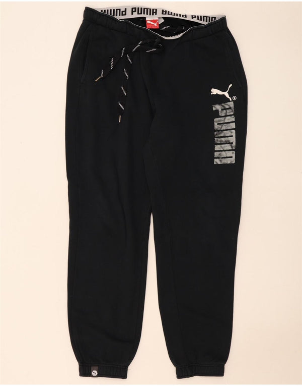 Puma Mens Graphic Tracksuit Trousers Joggers Large Black Cotton
