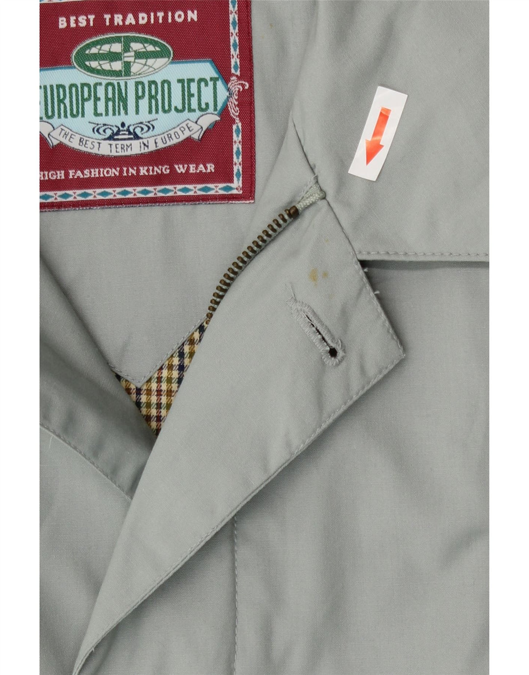 European Project Mens Bomber Jacket UK 40 Large Grey Polyester