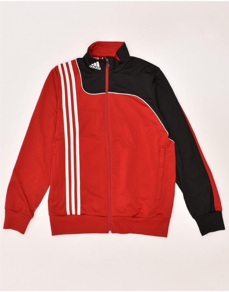 ADIDAS Boys Graphic Tracksuit Top Jacket 13-14 Years Red Colourblock | Vintage Adidas | Thrift | Second-Hand Adidas | Used Clothing | Messina Hembry 
