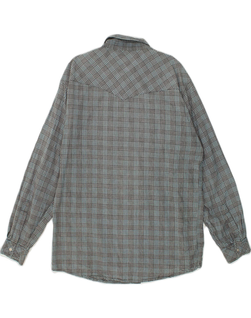 MUSTANG Mens Shirt Medium Grey Check Cotton | Vintage Mustang | Thrift | Second-Hand Mustang | Used Clothing | Messina Hembry 