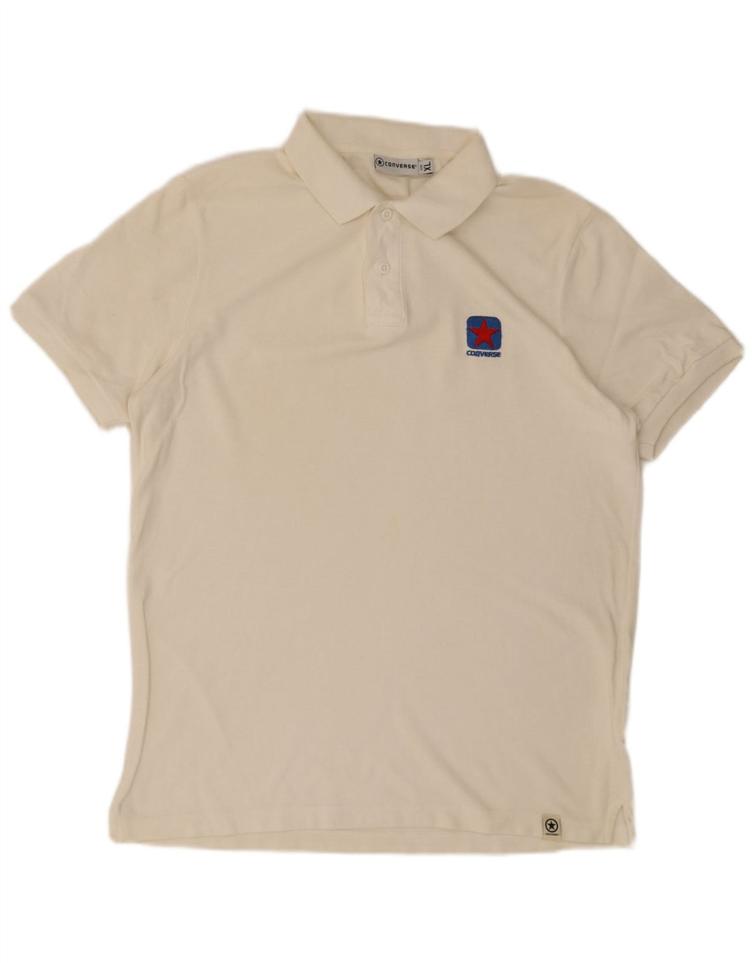 Converse Mens Polo Shirt XL White Cotton