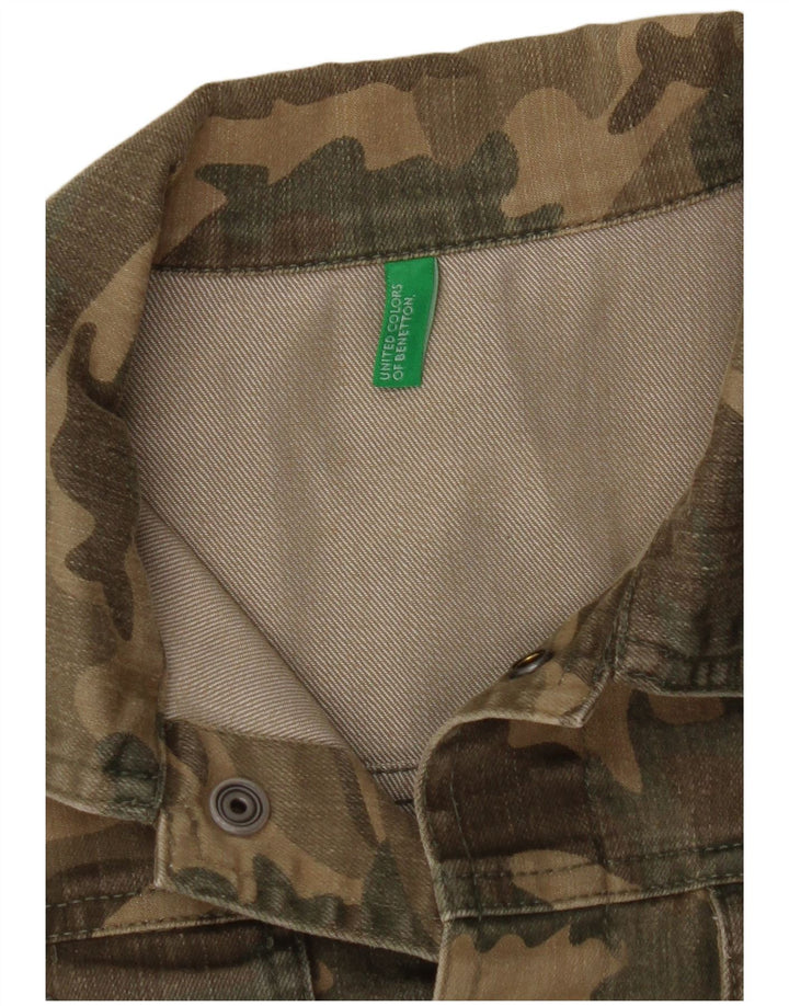 Benetton Boys Denim Jacket 9-10 Years Khaki Camouflage