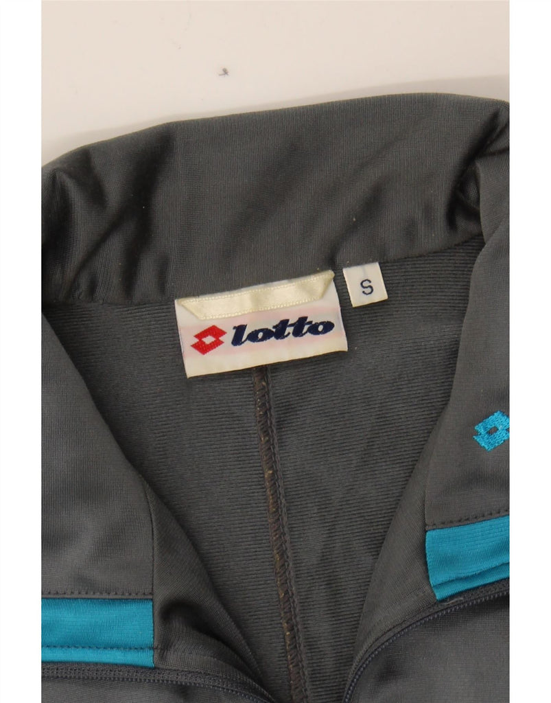LOTTO Mens Graphic Tracksuit Top Jacket Small Grey Colourblock Polyester Vintage Lotto and Second-Hand Lotto from Messina Hembry 