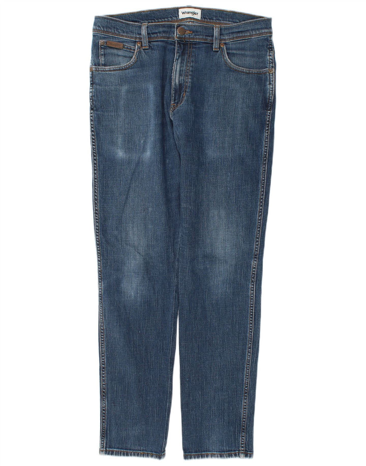 Wrangler Mens Slim Jeans W34 L32 Blue Cotton