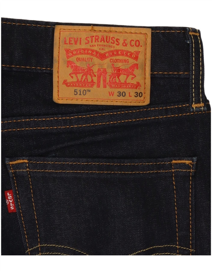 LEVI'S Mens 510 Skinny Jeans W30 L30 Navy Blue Cotton