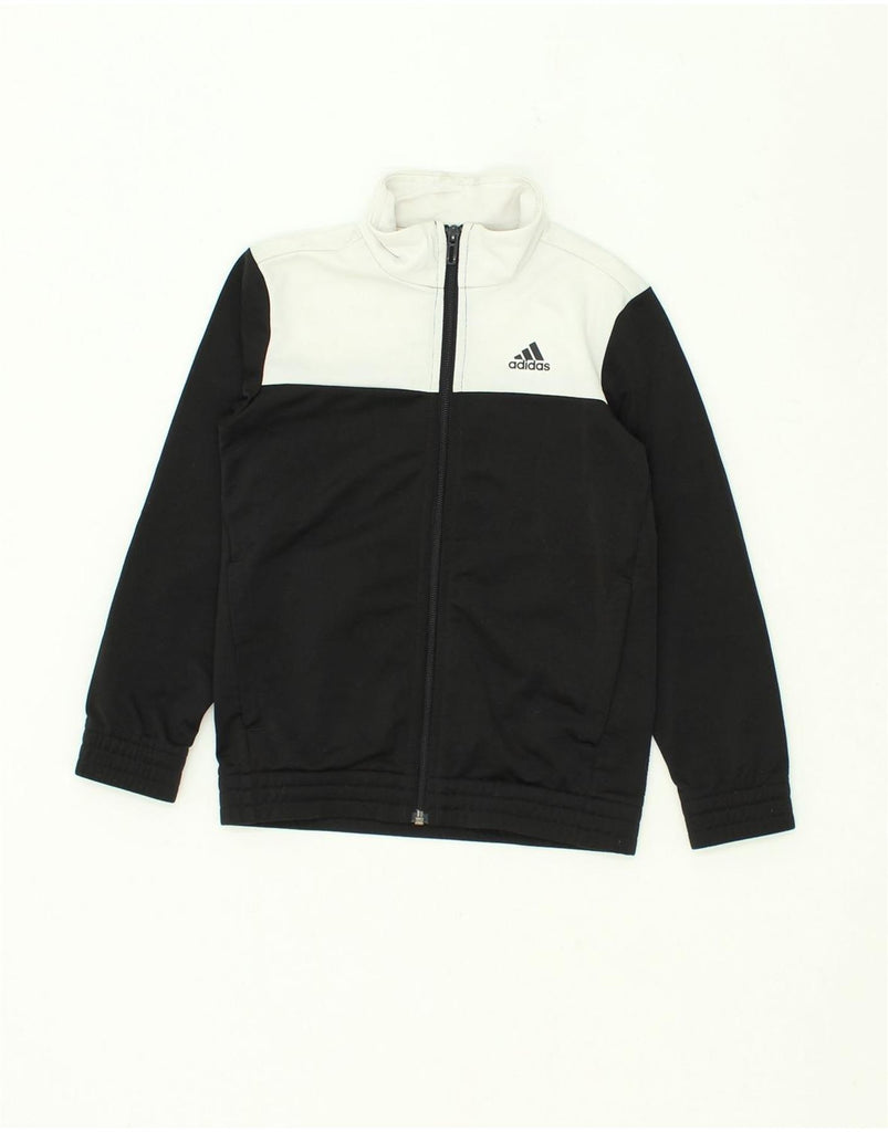 ADIDAS Boys Tracksuit Top Jacket 7-8 Years Black Colourblock Polyester | Vintage Adidas | Thrift | Second-Hand Adidas | Used Clothing | Messina Hembry 