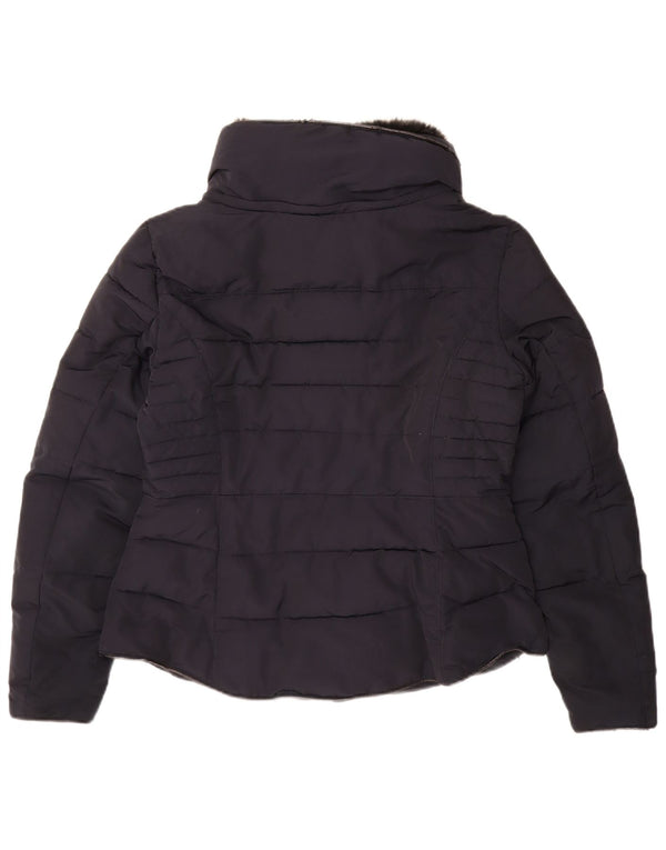 Zara Womens Padded Jacket UK 16 Large Navy Blue