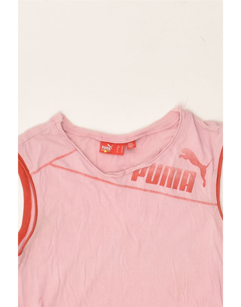 PUMA Womens Graphic Vest Top UK 12 Medium Pink | Vintage Puma | Thrift | Second-Hand Puma | Used Clothing | Messina Hembry 