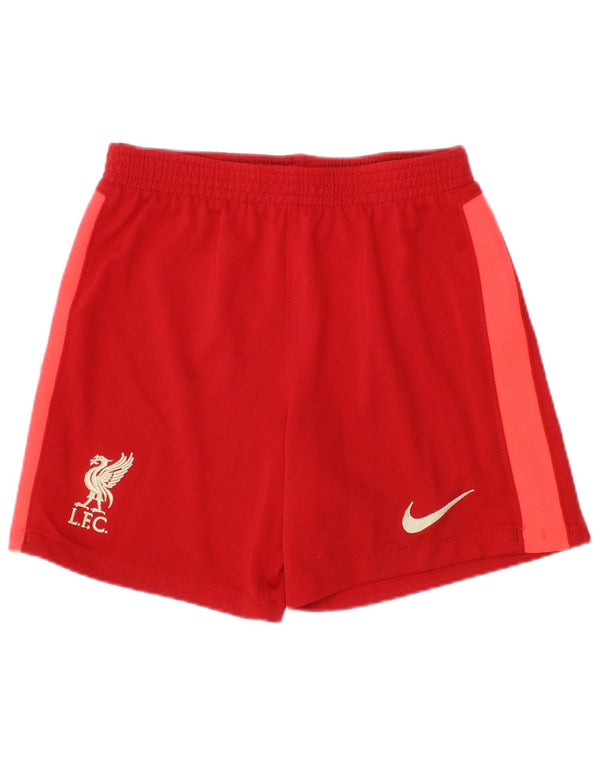 Nike Boys Liverpool Sport Shorts 4-5 Years Small Red Colourblock Polyester