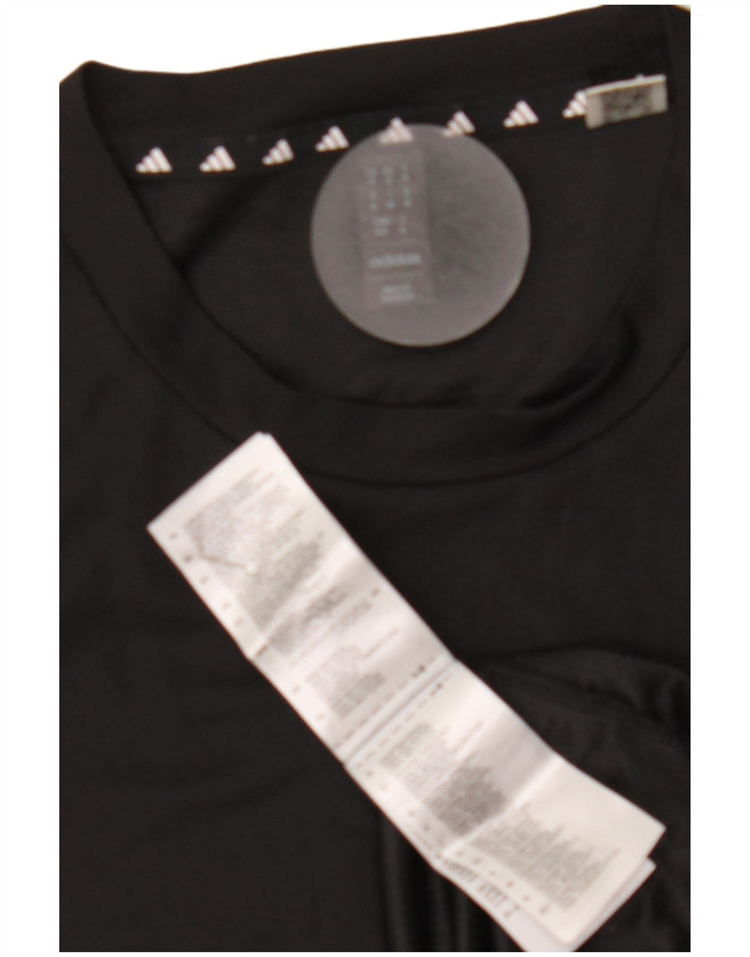 Adidas Mens T-Shirt Top Medium Black Polyester Sports