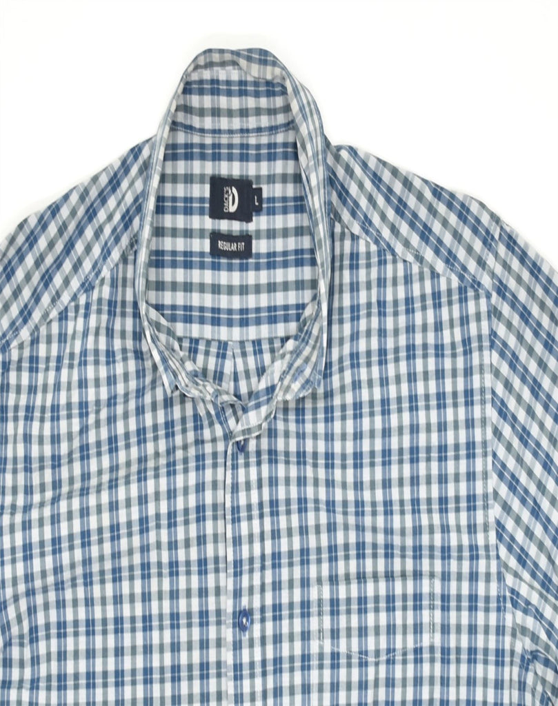 DACK'S Mens Regular Fit Shirt Large Blue Check Cotton | Vintage | Thrift | Second-Hand | Used Clothing | Messina Hembry 