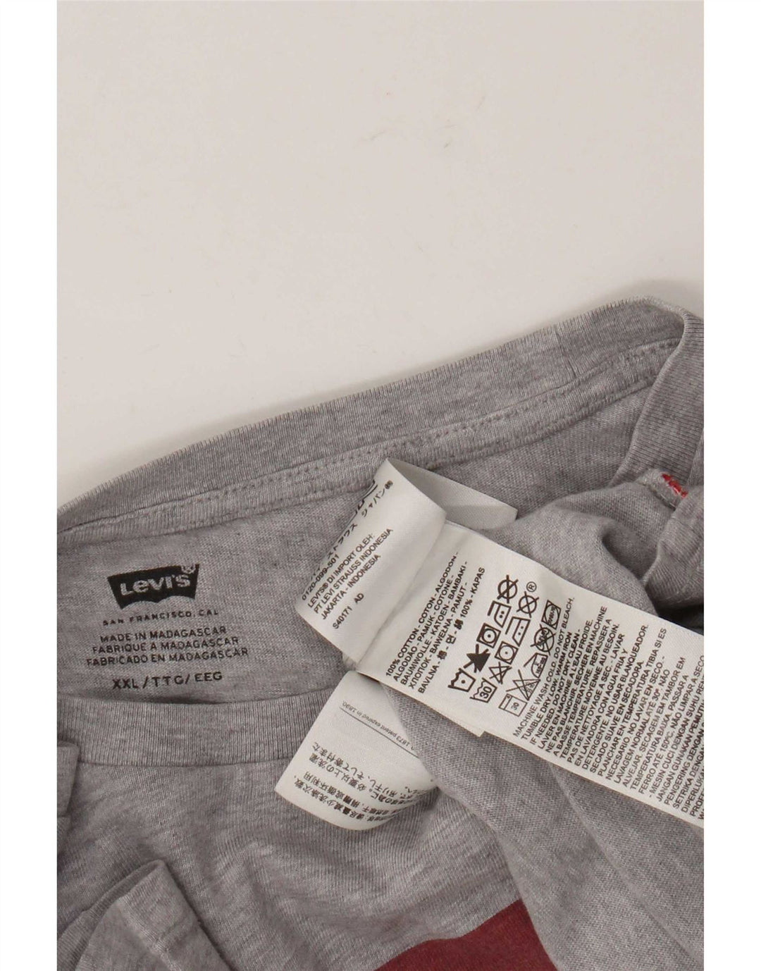 Levi's Mens Graphic T-Shirt Top 2XL Grey Cotton