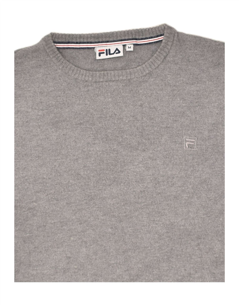 FILA Mens Crew Neck Jumper Sweater Medium Grey Merino Wool | Vintage Fila | Thrift | Second-Hand Fila | Used Clothing | Messina Hembry 