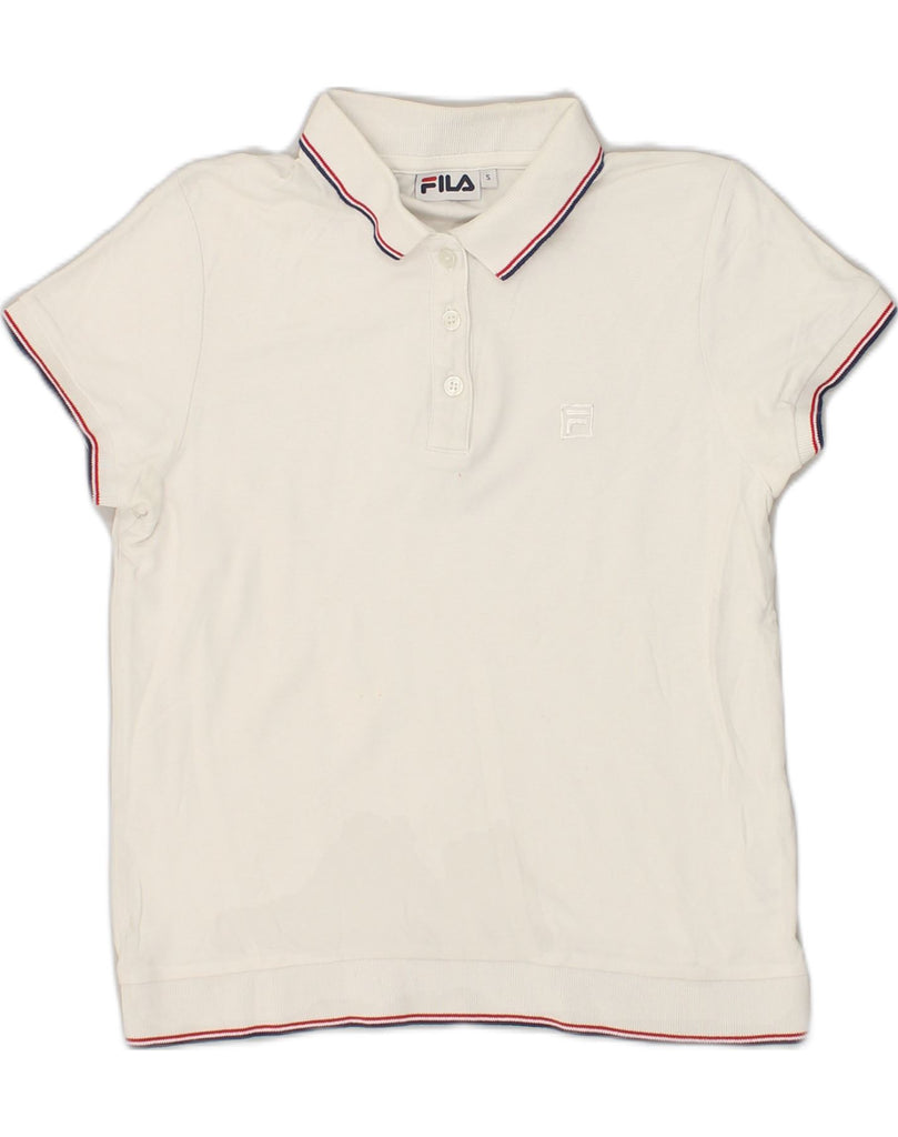 FILA Womens Polo Shirt UK 10 Small White Cotton | Vintage Fila | Thrift | Second-Hand Fila | Used Clothing | Messina Hembry 