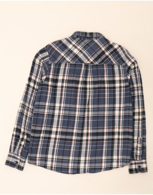 Weird Fish Mens Flannel Shirt Medium Blue Check Cotton