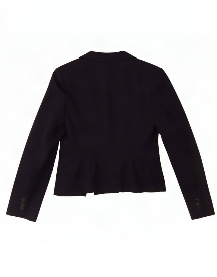 Hobbs Womens 1 Button Blazer Jacket UK 12 Medium Navy Blue Wool