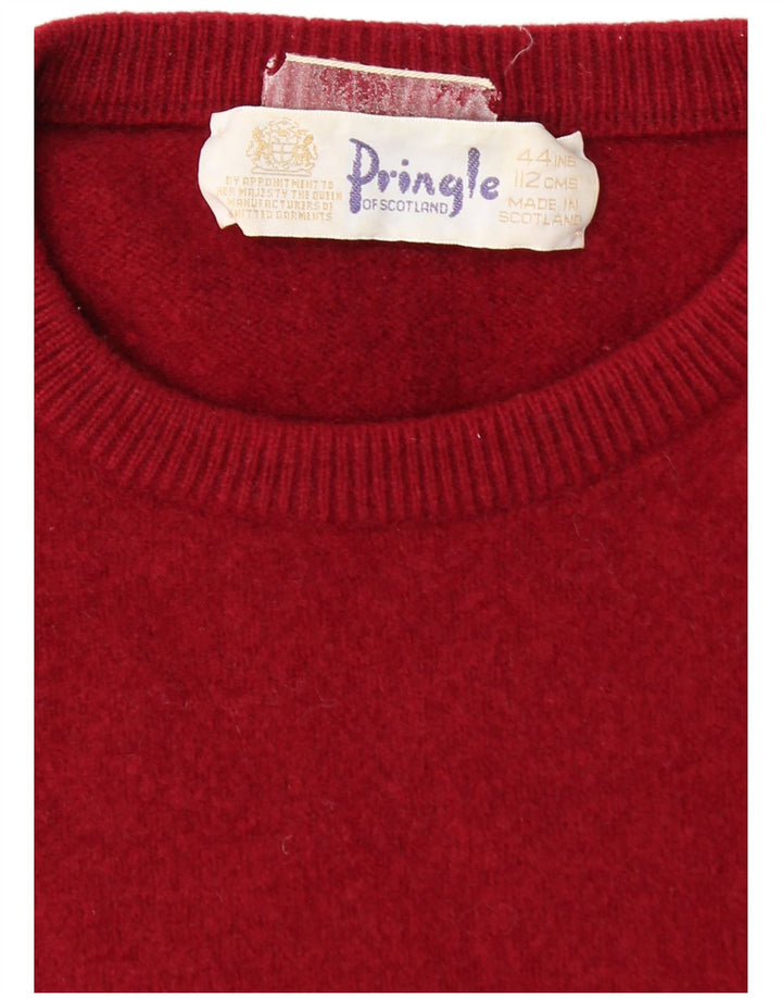 Pringle Mens Crew Neck Jumper Sweater IT 44 XS Red