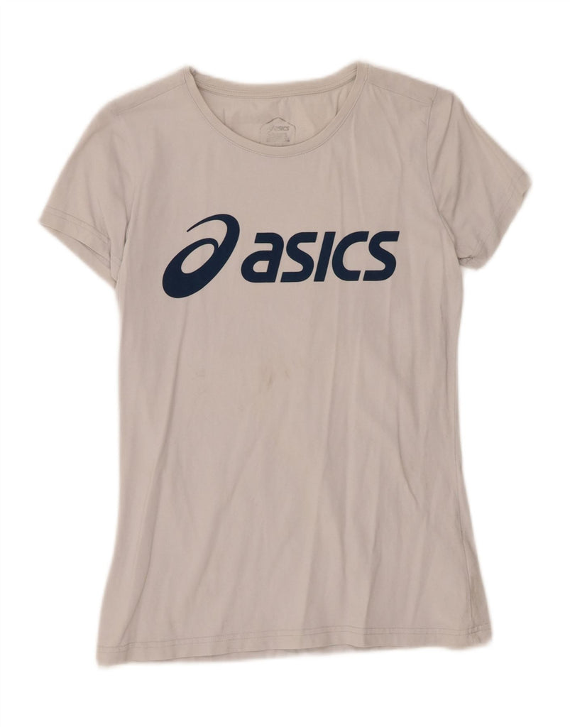 ASICS Womens Graphic T-Shirt Top UK 12 Medium White Cotton Vintage Asics and Second-Hand Asics from Messina Hembry 