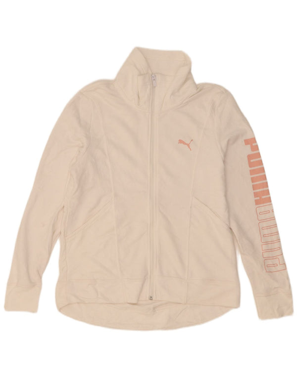 Puma Womens Graphic Tracksuit Top Jacket UK 14 Medium White