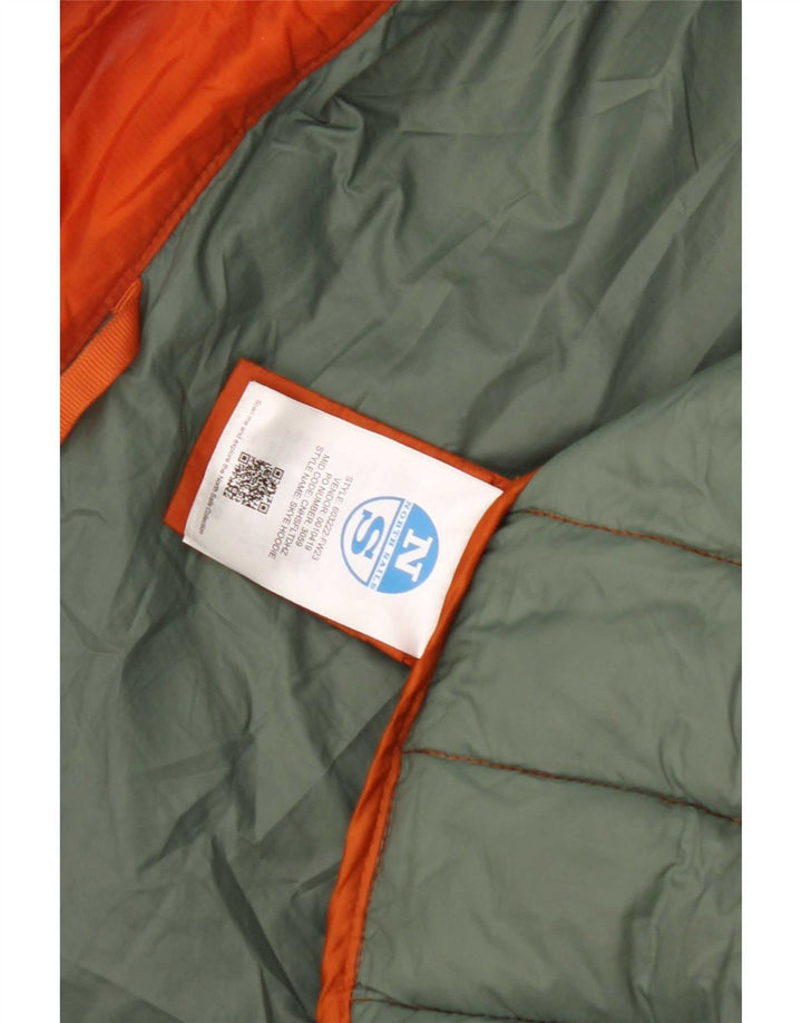 North Sails Mens Hooded Padded Jacket UK 40 Large Orange Polyester