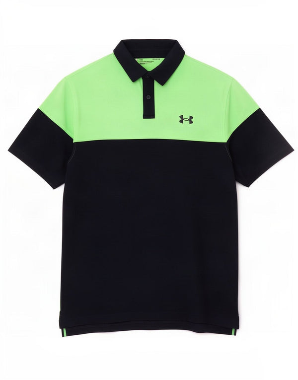 Under Armour Mens Polo Shirt Medium Navy Blue Colourblock