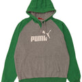 Puma Mens Graphic Hoodie Jumper Medium Grey Colourblock Cotton