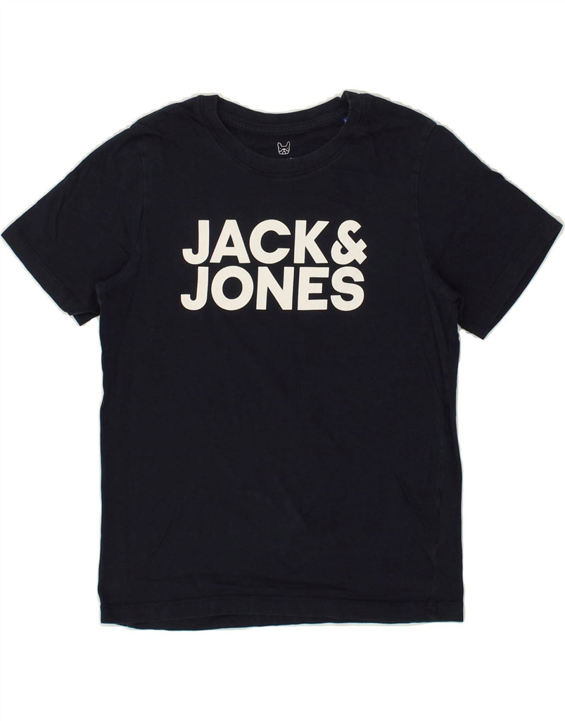 JACK & JONES Boys Real Graphic T-Shirt Top 11-12 Years Navy Blue Cotton | Vintage Jack & Jones | Thrift | Second-Hand Jack & Jones | Used Clothing | Messina Hembry 