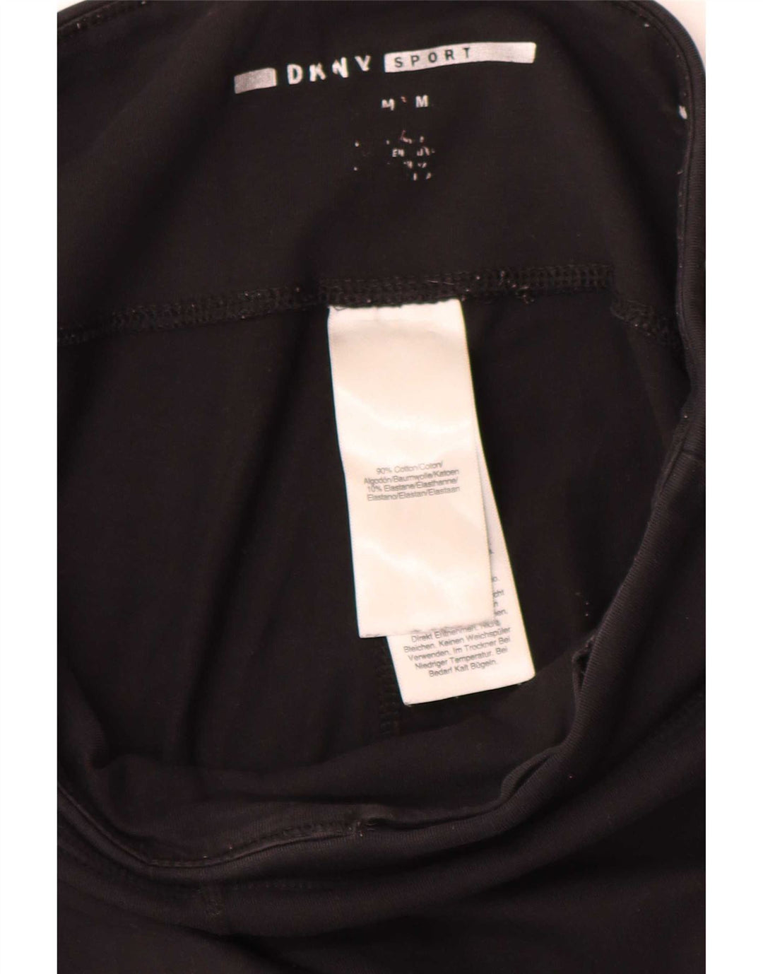 Dkny Womens Graphic Leggings UK 14 Medium Black Cotton