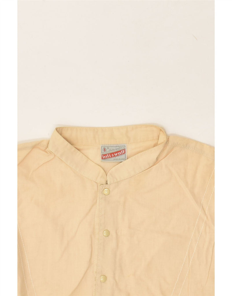 VINTAGE Mens Polo Shirt Medium Beige Colourblock | Vintage Vintage | Thrift | Second-Hand Vintage | Used Clothing | Messina Hembry 