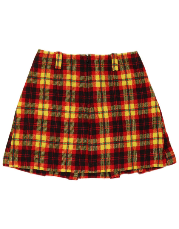 Vintage Womens Mini Skirt W28 Medium Yellow Plaid