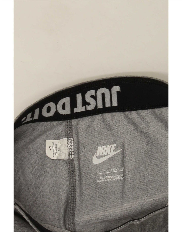 Nike Womens Graphic Leggings UK 4 XS Grey