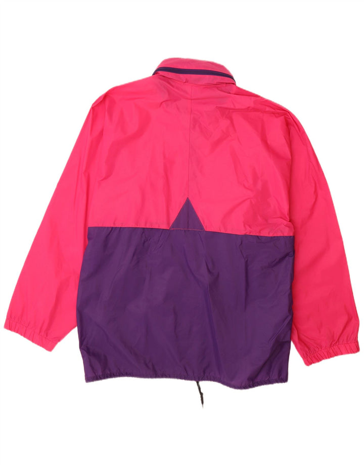K-Way Mens Hooded Rain Jacket UK 40 Large Pink Colourblock Polyamide
