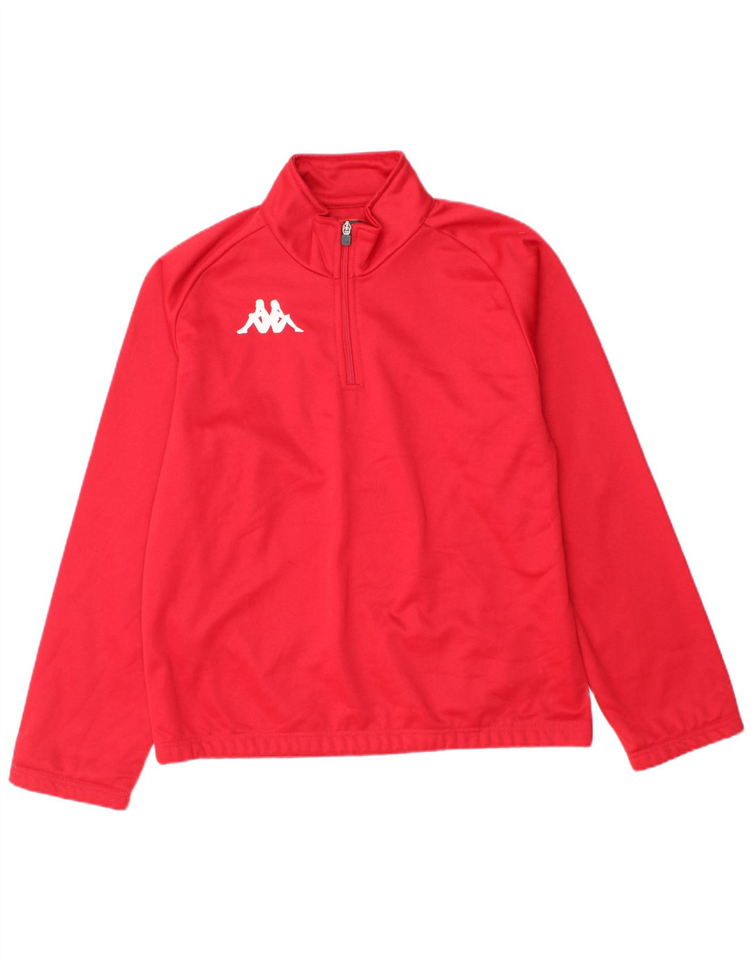 KAPPA Mens Zip Neck Pullover Tracksuit Top Medium Red Polyester