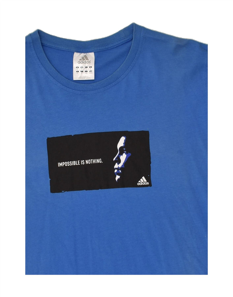 ADIDAS Mens Graphic T-Shirt Top XL Blue Cotton | Vintage Adidas | Thrift | Second-Hand Adidas | Used Clothing | Messina Hembry 