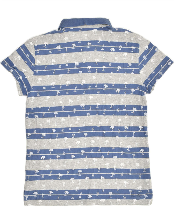 PEPE JEANS Boys Graphic Polo Shirt 15-16 Years Grey Striped Hawaiian | Vintage PEPE Jeans | Thrift | Second-Hand PEPE Jeans | Used Clothing | Messina Hembry 