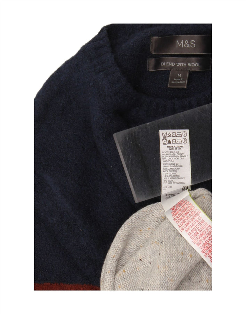 MARKS & SPENCER Mens Crew Neck Jumper Sweater Medium Multicoloured Vintage Marks & Spencer and Second-Hand Marks & Spencer from Messina Hembry 