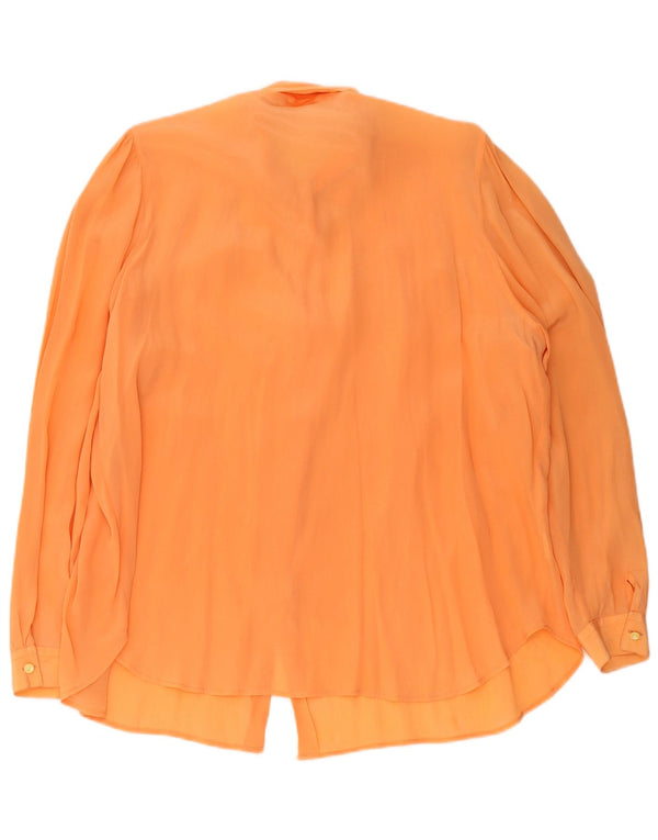 Vintage Womens Relaxed Fit See Through Shirt Blouse EU 40 Medium Orange