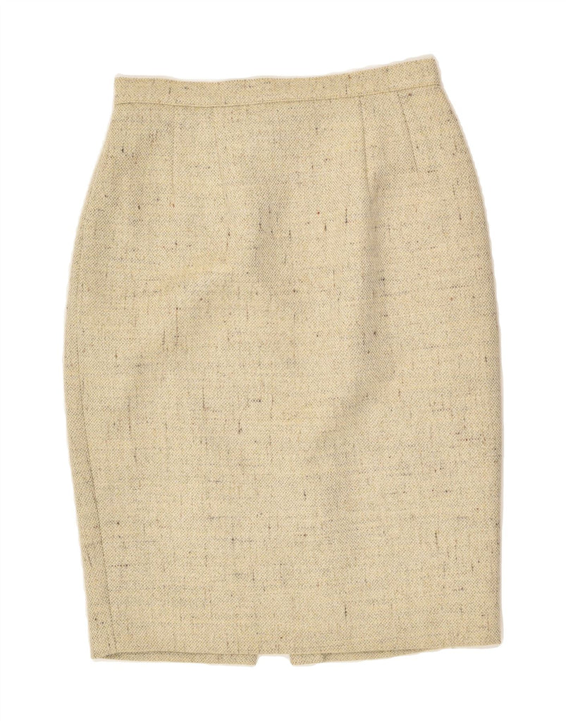 ERRE Womens Pencil Skirt IT 44 Medium W28 Beige Flecked Virgin Wool | Vintage Erre | Thrift | Second-Hand Erre | Used Clothing | Messina Hembry 