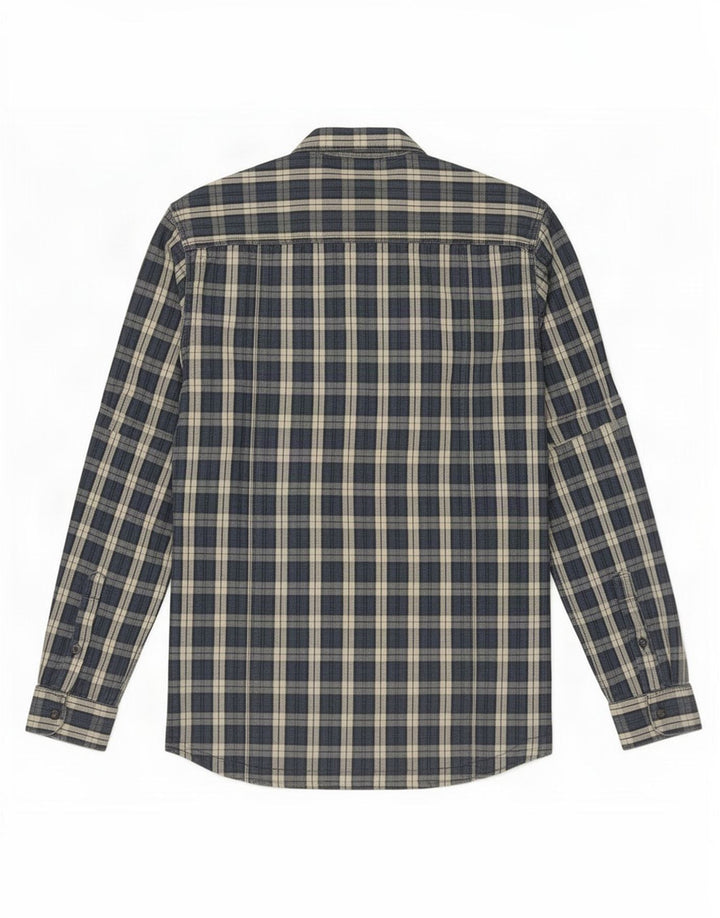 Jack & Jones Mens Shirt Medium Navy Blue Check Cotton
