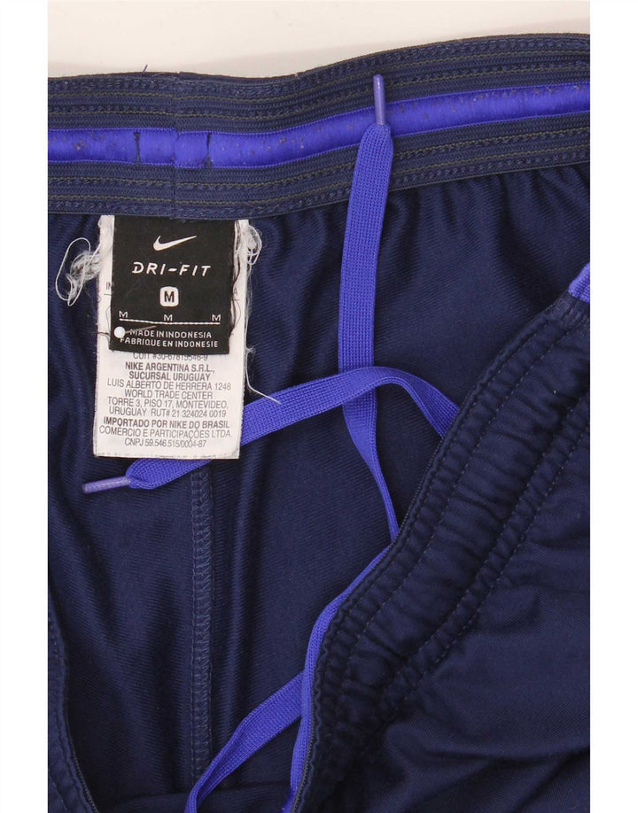 Nike Mens Dri Fit Tracksuit Trousers Medium Navy Blue Colourblock Polyester