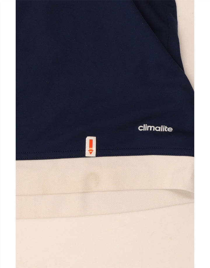 ADIDAS Mens Climalite T-Shirt Top Medium Navy Blue Colourblock Polyester